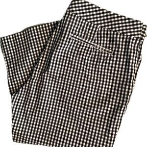 Chaps Capris Black-and-White Checkered Size 12 Cotton Blend